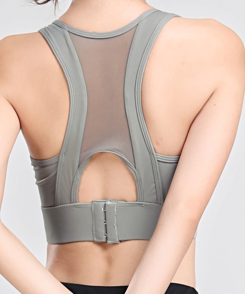 DAY CLOSET（デイ クローゼット）の「レディース　3段階で調節バックメッシュフィットネスブラトップ（スポーツブラ・レディース・グレー/ワイン/ブラック/ミント・M/L/S/LL）」の10枚目の写真