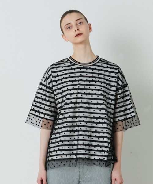 FRAPBOIS（フラボア）の「レイドチュール カットソー（Tシャツ/カットソー・レディース・ストライプ/ブラック系その他/ホワイト系その他・1）」の3枚目の写真