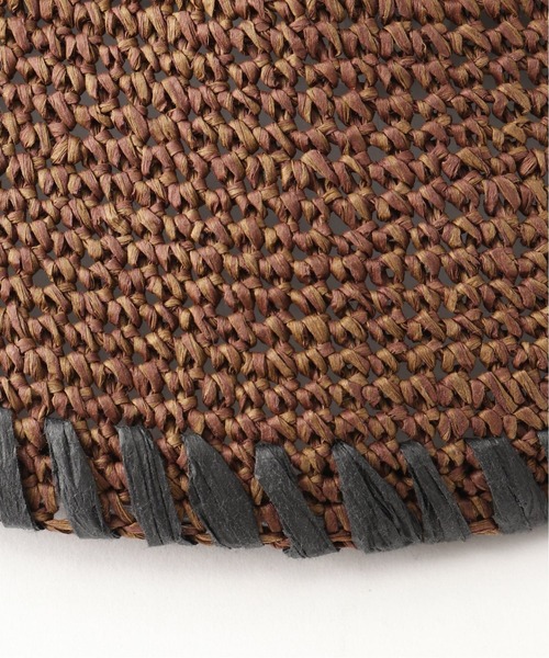 Simplicite（サンプリシテ）の「細こま編みペーパーハット（ハット・レディース・ベージュ/ブラウン・FREE）」の4枚目の写真