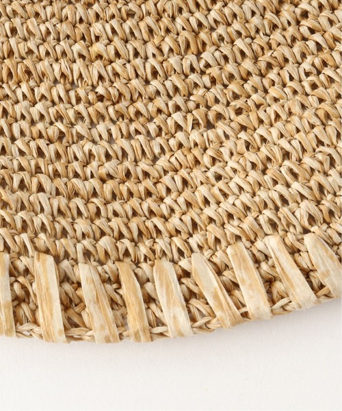 Simplicite（サンプリシテ）の「細こま編みペーパーハット（ハット・レディース・ベージュ/ブラウン・FREE）」の5枚目の写真