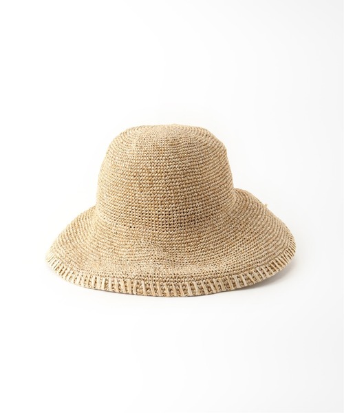 Simplicite（サンプリシテ）の「細こま編みペーパーハット（ハット・レディース・ベージュ/ブラウン・FREE）」の9枚目の写真