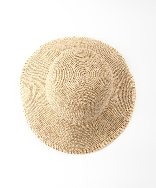 Simplicite（サンプリシテ）の「細こま編みペーパーハット（ハット・レディース・ベージュ/ブラウン・FREE）」の11枚目の写真