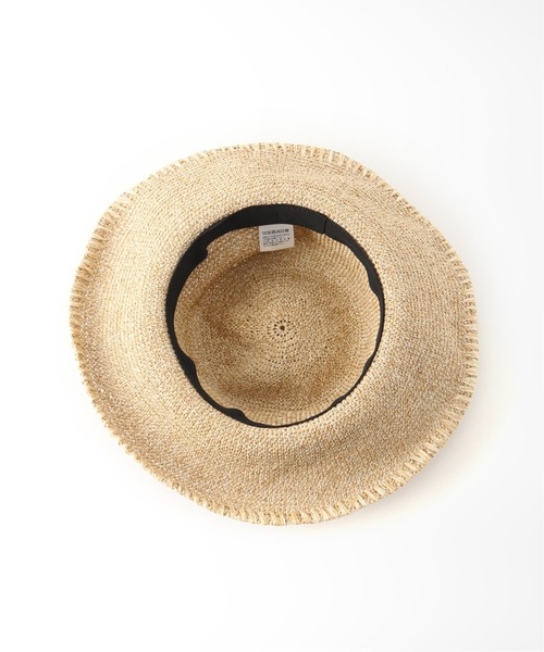 Simplicite（サンプリシテ）の「細こま編みペーパーハット（ハット・レディース・ベージュ/ブラウン・FREE）」の12枚目の写真