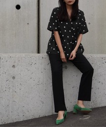 kaene | ドットプリントカシュクールブラウス(シャツ/ブラウス)