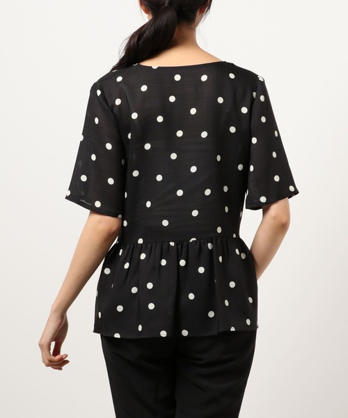 kaene（カエン）の「ドットプリントカシュクールブラウス（シャツ/ブラウス・レディース・ブラック/ブラウン・FREE）」の15枚目の写真