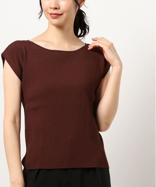 RIVE DROITE(リヴドロワ)の「クールタッチUVリブフレンチニット(ニット/セーター・レディース・ミント/ブラウン/ブラック/オフホワイト/ローズ/ライトベージュ/ネイビー・FREE)」の10枚目の写真