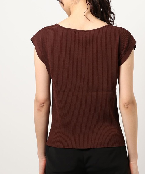 RIVE DROITE(リヴドロワ)の「クールタッチUVリブフレンチニット(ニット/セーター・レディース・ミント/ブラウン/ブラック/オフホワイト/ローズ/ライトベージュ/ネイビー・FREE)」の11枚目の写真