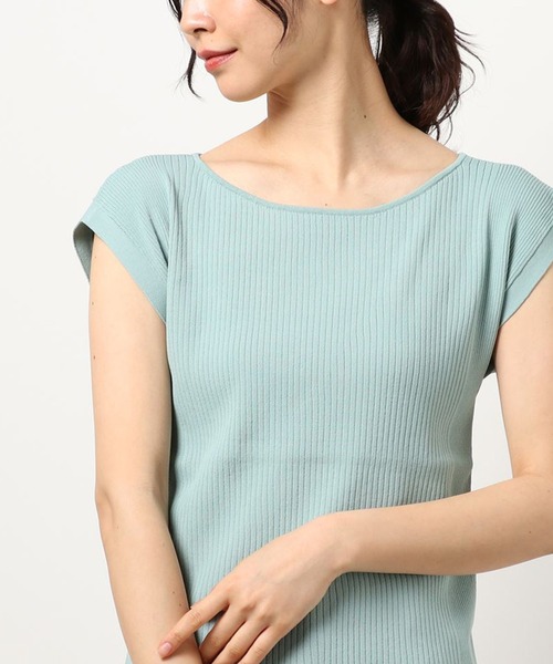 RIVE DROITE(リヴドロワ)の「クールタッチUVリブフレンチニット(ニット/セーター・レディース・ミント/ブラウン/ブラック/オフホワイト/ローズ/ライトベージュ/ネイビー・FREE)」の12枚目の写真