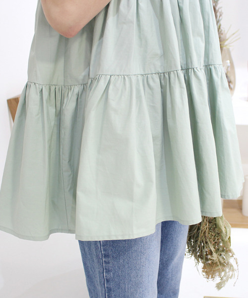 MODE ROBE（モードローブ）の「ティアードフレアノースリーブ（Tシャツ/カットソー・レディース・ホワイト/ブラック/ミント・FREE）」の13枚目の写真