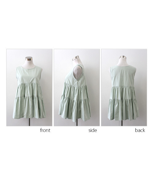 MODE ROBE（モードローブ）の「ティアードフレアノースリーブ（Tシャツ/カットソー・レディース・ホワイト/ブラック/ミント・FREE）」の22枚目の写真