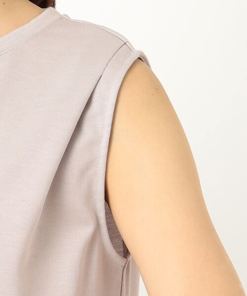 J.PRESS Ladies(J.プレス レディス)の「【WEB限定】防汚Tシャツ ノースリーブ(Tシャツ/カットソー・レディース・ベージュ系/ホワイト系・SMALL)」の14枚目の写真