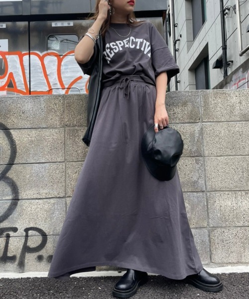 WEGO(ウィゴー)の「WEGO/【ZOZOTOWN&一部店限定】コットンショートT&マキシスカート(Tシャツ/カットソー・レディース・ホワイト/スミクロ・FREE)」の2枚目の写真
