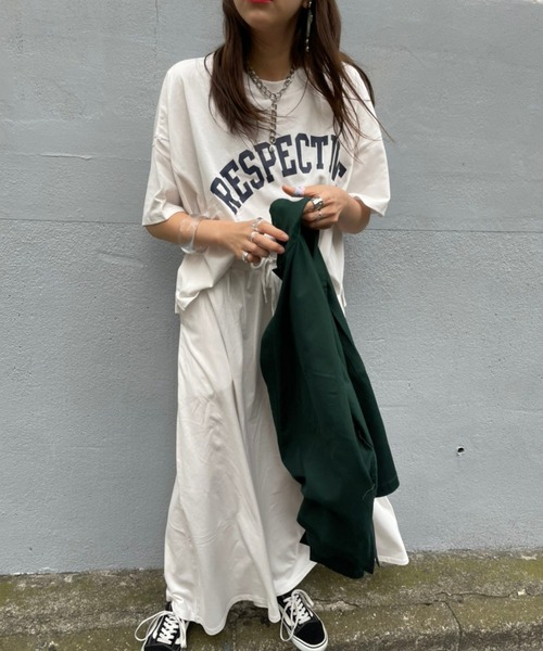 WEGO(ウィゴー)の「WEGO/【ZOZOTOWN&一部店限定】コットンショートT&マキシスカート(Tシャツ/カットソー・レディース・ホワイト/スミクロ・FREE)」の4枚目の写真