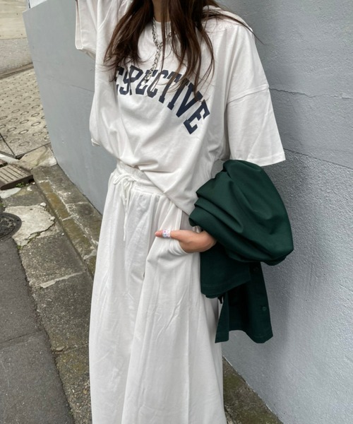WEGO(ウィゴー)の「WEGO/【ZOZOTOWN&一部店限定】コットンショートT&マキシスカート(Tシャツ/カットソー・レディース・ホワイト/スミクロ・FREE)」の5枚目の写真