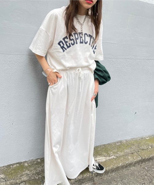 WEGO(ウィゴー)の「WEGO/【ZOZOTOWN&一部店限定】コットンショートT&マキシスカート(Tシャツ/カットソー・レディース・ホワイト/スミクロ・FREE)」の6枚目の写真