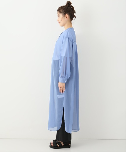 Simplicite（サンプリシテ）の「シアー楊柳ロングワンピース（シャツワンピース・レディース・ホワイト/イエロー/ブルー系その他・FREE）」の11枚目の写真