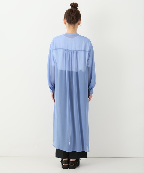 Simplicite（サンプリシテ）の「シアー楊柳ロングワンピース（シャツワンピース・レディース・ホワイト/イエロー/ブルー系その他・FREE）」の12枚目の写真