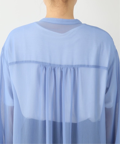 Simplicite（サンプリシテ）の「シアー楊柳ロングワンピース（シャツワンピース・レディース・ホワイト/イエロー/ブルー系その他・FREE）」の14枚目の写真