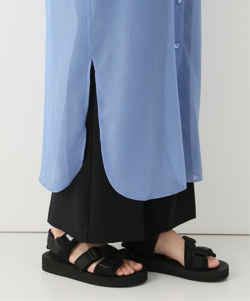 Simplicite（サンプリシテ）の「シアー楊柳ロングワンピース（シャツワンピース・レディース・ホワイト/イエロー/ブルー系その他・FREE）」の18枚目の写真