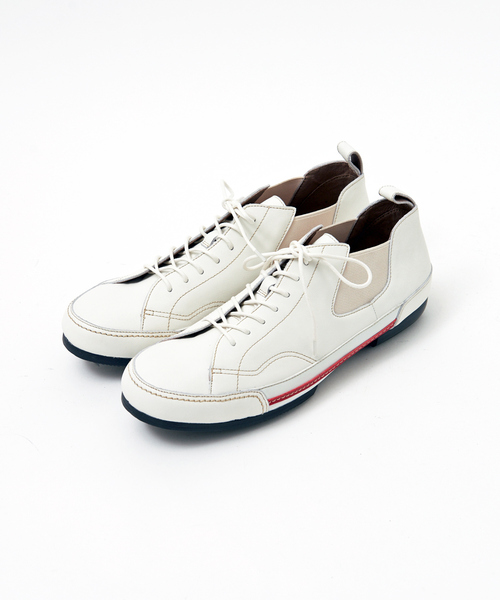 alfredoBANNISTER（アルフレッドバニスター）の「【販売店舗限定】ミドルカットレザースニーカー（スニーカー・メンズ・ホワイト/グレー/ブラック/ネイビー/ライトグレー・44/40/41/42/43/39）」の2枚目の写真