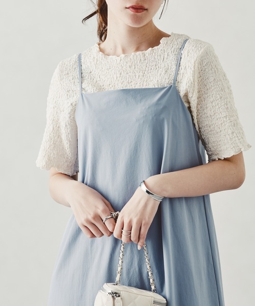 acro（アクロ）の「シャーリングカットトップス/AC1074（Tシャツ/カットソー・レディース・ブラック/グリーン/ホワイト/ピンク・ﾌﾘ-）」の2枚目の写真