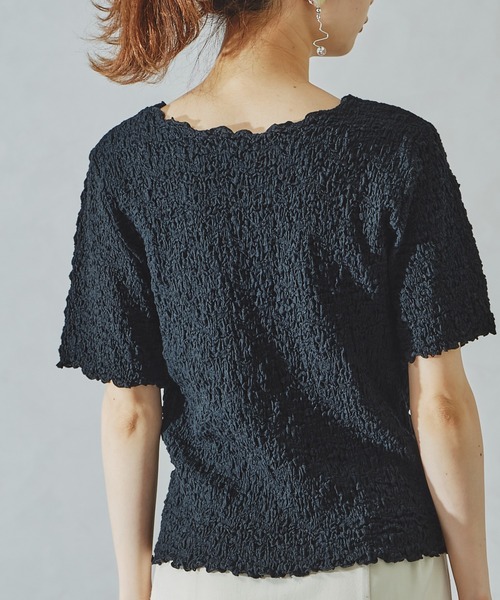 acro（アクロ）の「シャーリングカットトップス/AC1074（Tシャツ/カットソー・レディース・ブラック/グリーン/ホワイト/ピンク・ﾌﾘ-）」の16枚目の写真