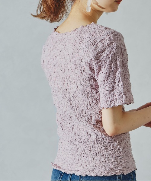 acro（アクロ）の「シャーリングカットトップス/AC1074（Tシャツ/カットソー・レディース・ブラック/グリーン/ホワイト/ピンク・ﾌﾘ-）」の18枚目の写真