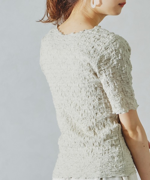 acro（アクロ）の「シャーリングカットトップス/AC1074（Tシャツ/カットソー・レディース・ブラック/グリーン/ホワイト/ピンク・ﾌﾘ-）」の22枚目の写真