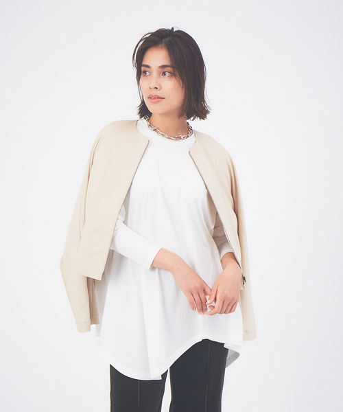 qualite（カリテ）の「ポンチフォルムブルゾン（ブルゾン・レディース・ベージュ/グリーン・36/38）」の4枚目の写真