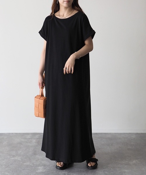 Riberry（リベリー）の「バック切替ワンピース（ワンピース・レディース・ブラック/ベージュ/ブラウン/オフホワイト/キャメル・MEDIUM）」の8枚目の写真