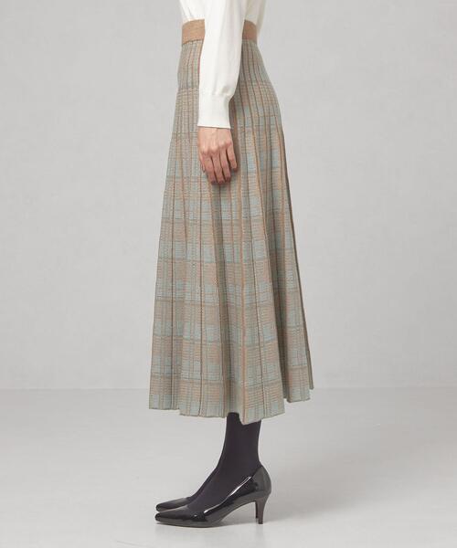 ＜TORRAZZO DONNA（トラッゾドンナ）＞チェック リバーシブル プリーツ ニットスカート