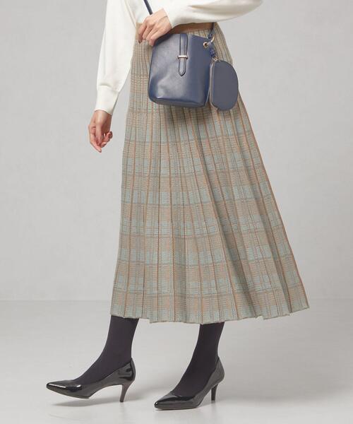 ＜TORRAZZO DONNA（トラッゾドンナ）＞チェック リバーシブル プリーツ ニットスカート