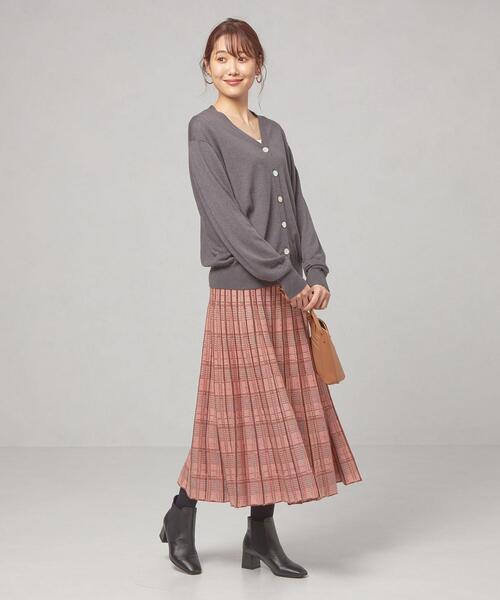 ＜TORRAZZO DONNA（トラッゾドンナ）＞チェック リバーシブル プリーツ ニットスカート