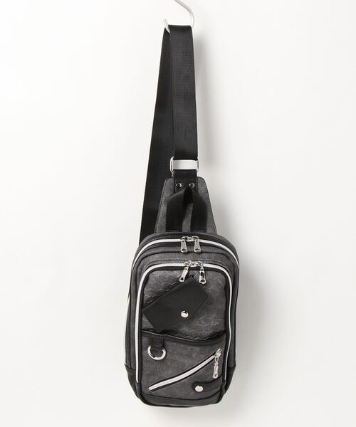 semantic design（セマンティックデザイン）の「セマンティックデザイン/semantic design デニム調 ボディーバッグ（ボディバッグ/ウエストポーチ・メンズ・ブラック/ボルドー・FREE）」の2枚目の写真