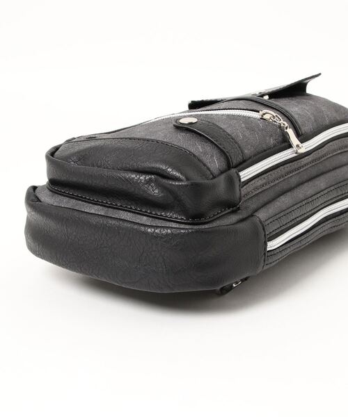 semantic design（セマンティックデザイン）の「セマンティックデザイン/semantic design デニム調 ボディーバッグ（ボディバッグ/ウエストポーチ・メンズ・ブラック/ボルドー・FREE）」の5枚目の写真