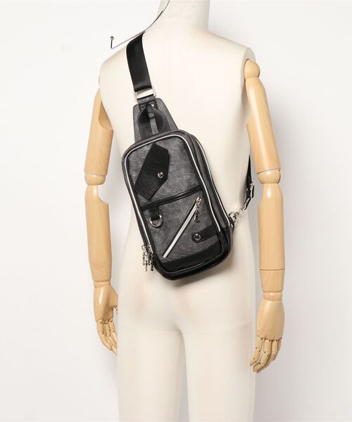 semantic design（セマンティックデザイン）の「セマンティックデザイン/semantic design デニム調 ボディーバッグ（ボディバッグ/ウエストポーチ・メンズ・ブラック/ボルドー・FREE）」の7枚目の写真