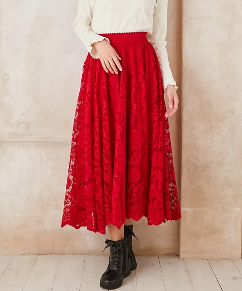 axes femme（アクシーズファム）の「レースサーキュラースカート