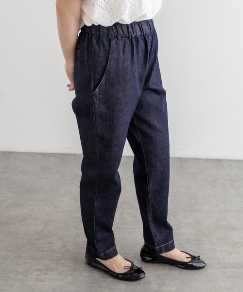 PUAL CE CIN（ピュアルセシン）の「JAPAN　MADE デニムテーパードパンツ（デニムパンツ・レディース・インディゴブルー/ブルー・FREE）」の11枚目の写真