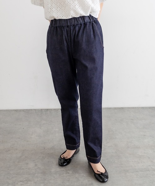PUAL CE CIN（ピュアルセシン）の「JAPAN　MADE デニムテーパードパンツ（デニムパンツ・レディース・インディゴブルー/ブルー・FREE）」の10枚目の写真