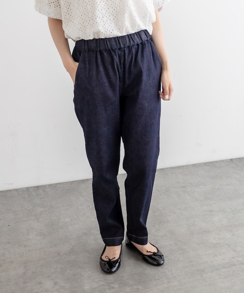 PUAL CE CIN（ピュアルセシン）の「JAPAN　MADE デニムテーパードパンツ（デニムパンツ・レディース・インディゴブルー/ブルー・FREE）」の9枚目の写真