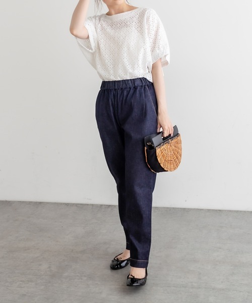 PUAL CE CIN（ピュアルセシン）の「JAPAN　MADE デニムテーパードパンツ（デニムパンツ・レディース・インディゴブルー/ブルー・FREE）」の15枚目の写真