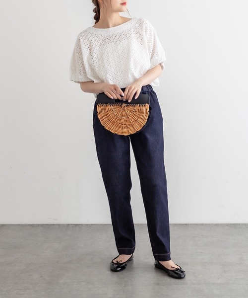 PUAL CE CIN（ピュアルセシン）の「JAPAN　MADE デニムテーパードパンツ（デニムパンツ・レディース・インディゴブルー/ブルー・FREE）」の16枚目の写真