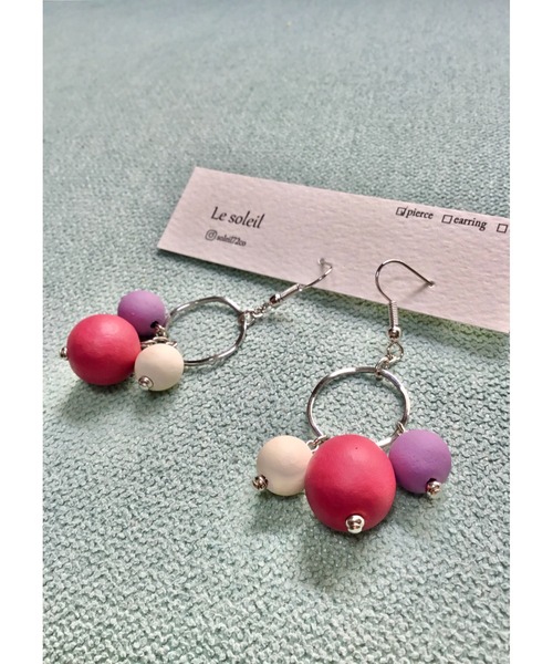 tone(トーン)の「【Le soleil】wood フープピアス(MA)(ピアス(両耳用)・レディース・その他/その他1・FREE)」の2枚目の写真