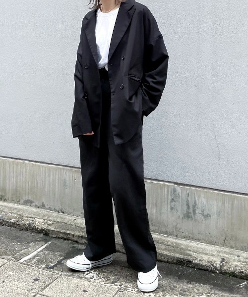 INTER FACTORY（インターファクトリー）の「ファッションインフルエンサー kally - ルーズテーラードジャケット　made in INTER FACTORY（テーラードジャケット・レディース・ブラック/ブラウン・FREE）」の10枚目の写真