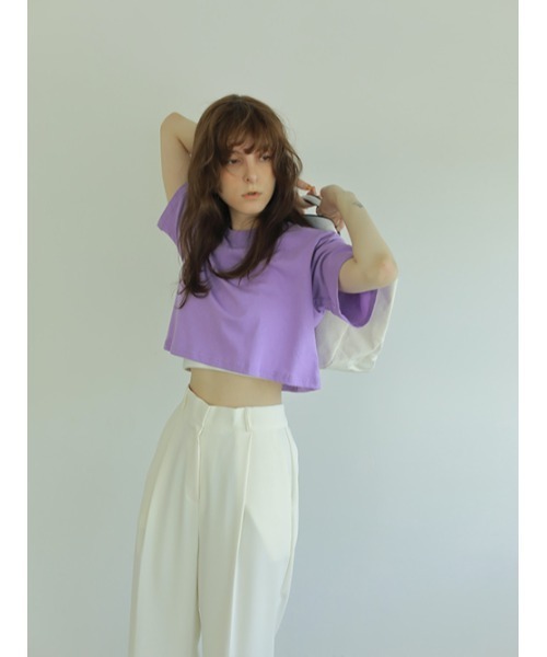 AMAIL（アマイル）の「Puff short cloth（Tシャツ/カットソー・レディース・ホワイト/ブラック/パープル・FREE）」の5枚目の写真