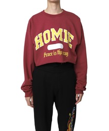 【MYne】 "HOMIE" プリンテッドショートプルオーバー/"HOMIE" Printed Short Pullover