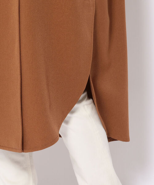 Munich（ミューニック）の「Munich(ミューニック)ウーリッシュウォームツイル　ラウンドヘムライトコート（ステンカラーコート・レディース・ブラック/ブラウン・SMALL）」の9枚目の写真