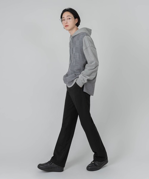FOLLOWIN(フォロウィン)の「【UNISEX】ボタンディテールセミワイドストレートパンツスラックス(スラックス・レディース・ライトグレー/ブラック/チャコール・SMALL/MEDIUM/LARGE)」の8枚目の写真