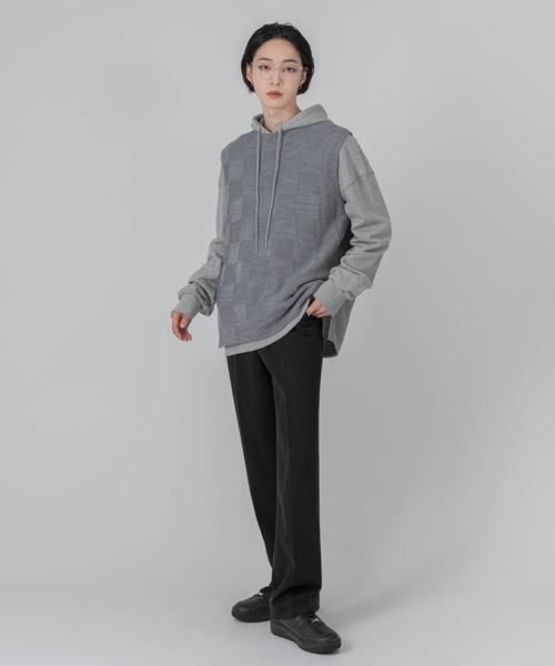 FOLLOWIN(フォロウィン)の「【UNISEX】ボタンディテールセミワイドストレートパンツスラックス(スラックス・レディース・ライトグレー/ブラック/チャコール・SMALL/MEDIUM/LARGE)」の9枚目の写真