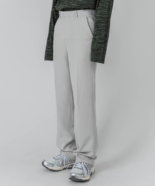 FOLLOWIN(フォロウィン)の「【UNISEX】ボタンディテールセミワイドストレートパンツスラックス(スラックス・レディース・ライトグレー/ブラック/チャコール・SMALL/MEDIUM/LARGE)」の12枚目の写真
